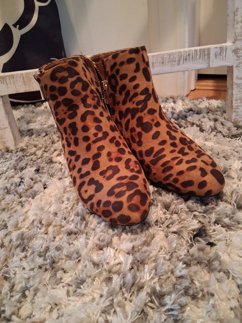 Stuart Weitzman Leopard Print Ankle Booties in Brown